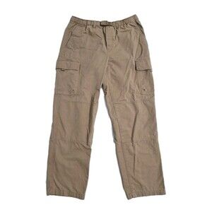 Lands End Womens Size 18H Cargo Pants Khaki Utility Pockets Double Knee Belted